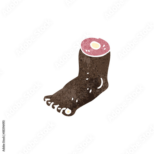 retro cartoon severed foot