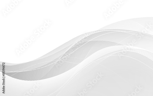 Abstract white waves - data stream concept. Vector Illustration