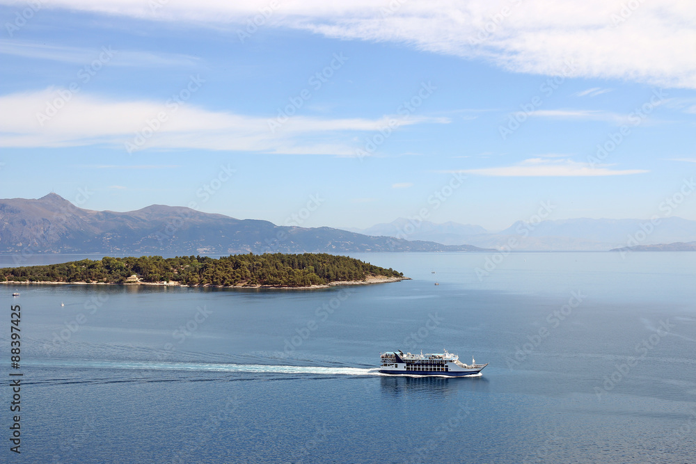 ferry boat Corfu island Greece
