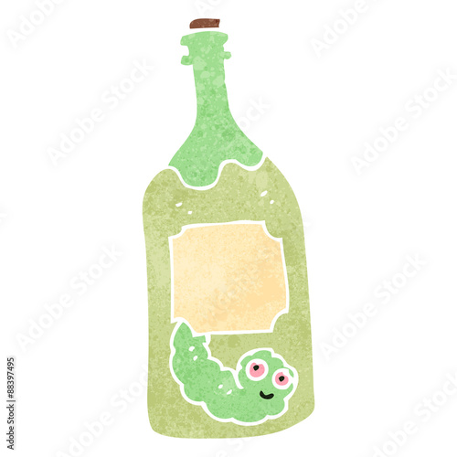 retro cartoon tequila bottle