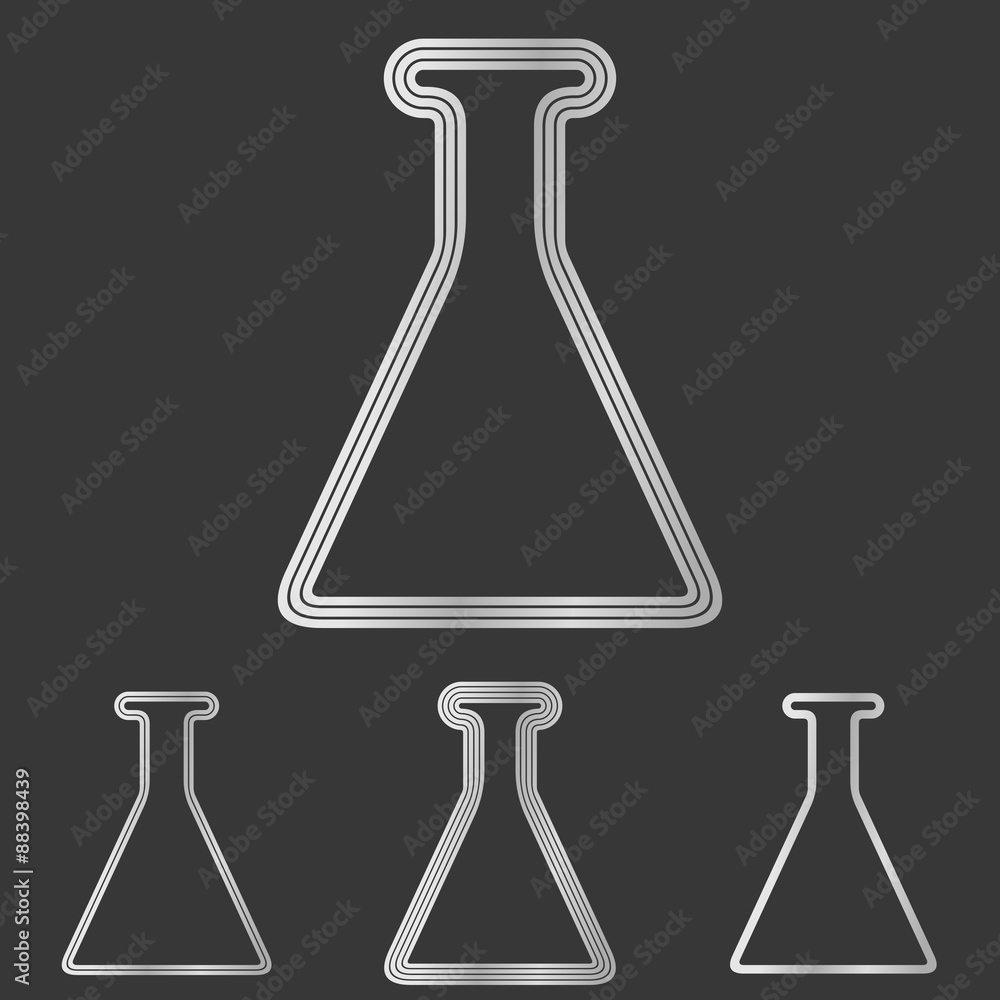 Silver line laboratory logo design set Silver line laboratory logo design set
