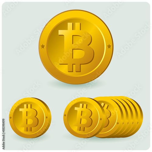 Bitcoin digital currency. Vector illustration