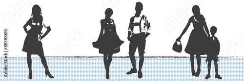 Banner Oktoberfest | Silhouette | Dirndl & Lederhose