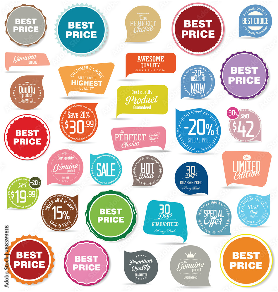 Badges and labels collection Badges and labels collection