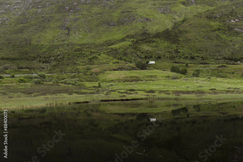 Reflection in Loch Cluanie, Scotland photo