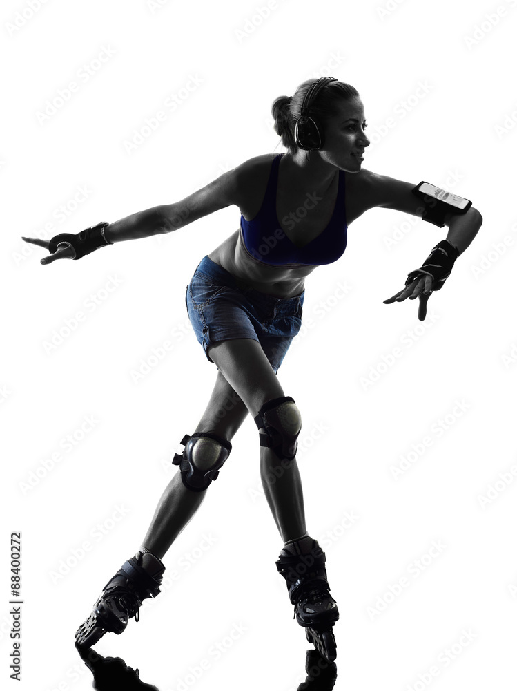 woman in roller skates silhouette woman in roller skates silhouette