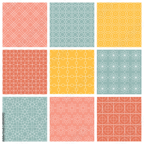 Geometric patterns Set of vector seamless abstract vintage