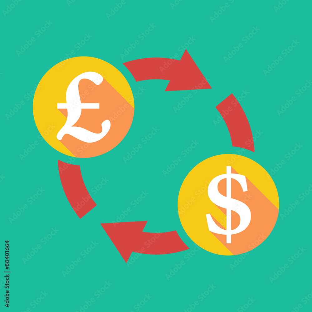 Exchange sign with a pound sign and a dollar sign Exchange sign with a pound sign and a dollar sign