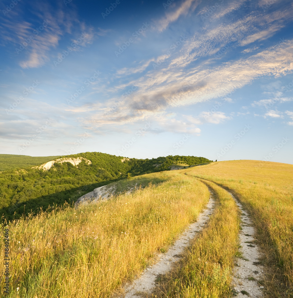 Obraz premium Road lane and deep sky.