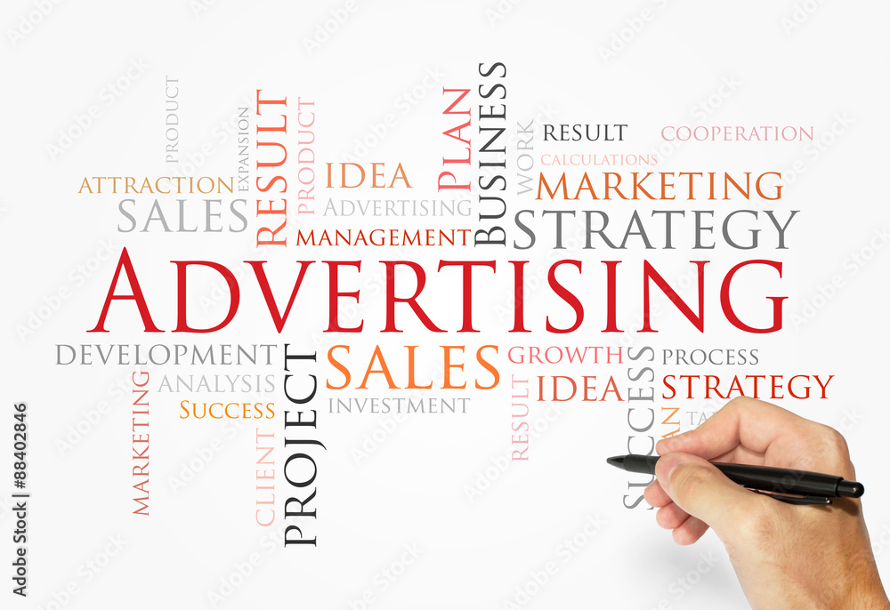 Advertising words concept Advertising words concept