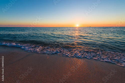 Beautiful sunset beach  Okinawa  Japan