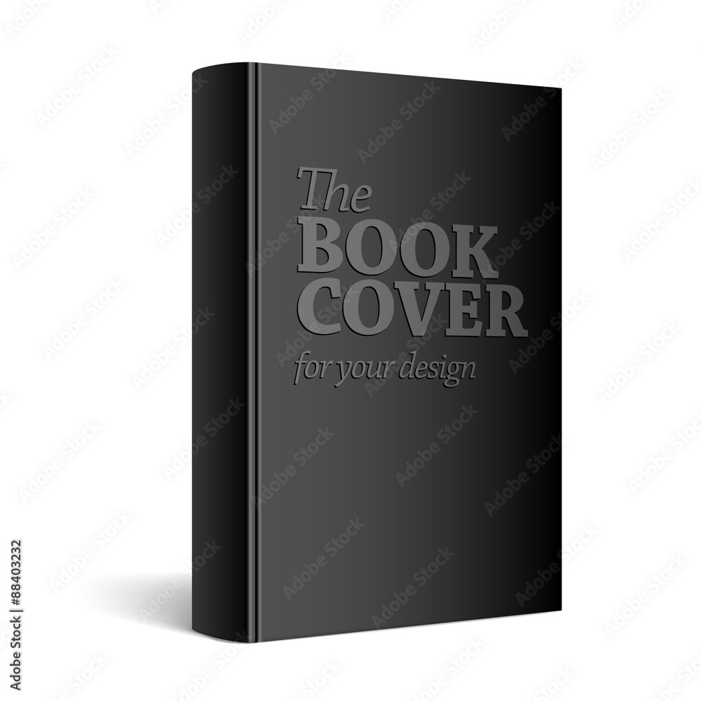Black Realistic Blank book cover