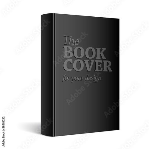Black Realistic Blank book cover