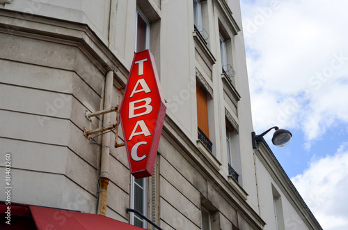 Tabac shop sign in France outdoor a building photo