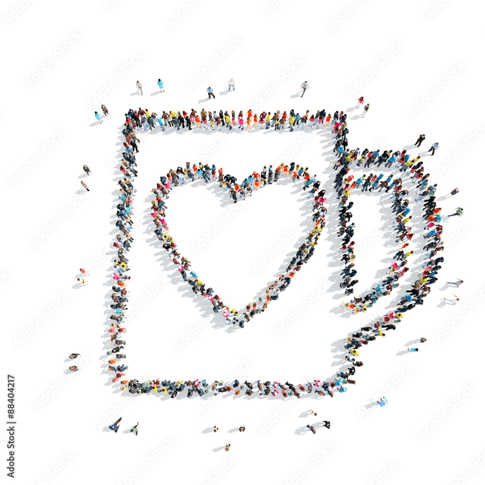 people in the shape of a circle, heart. people in the shape of a circle, heart.