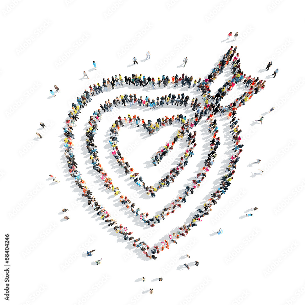 people in the shape of heart . people in the shape of heart .