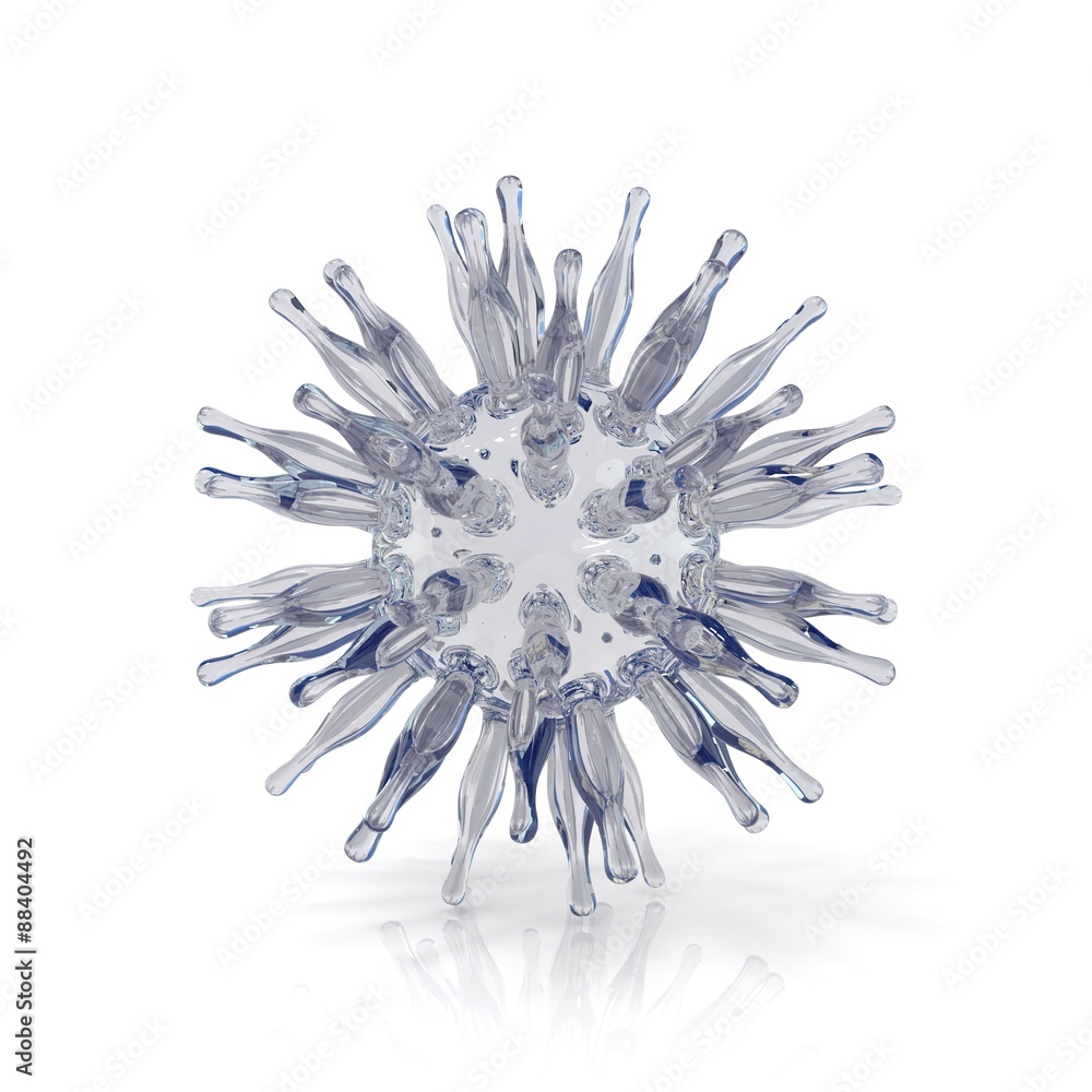 Fototapeta premium Virus. 3D render illustration isolated on white background