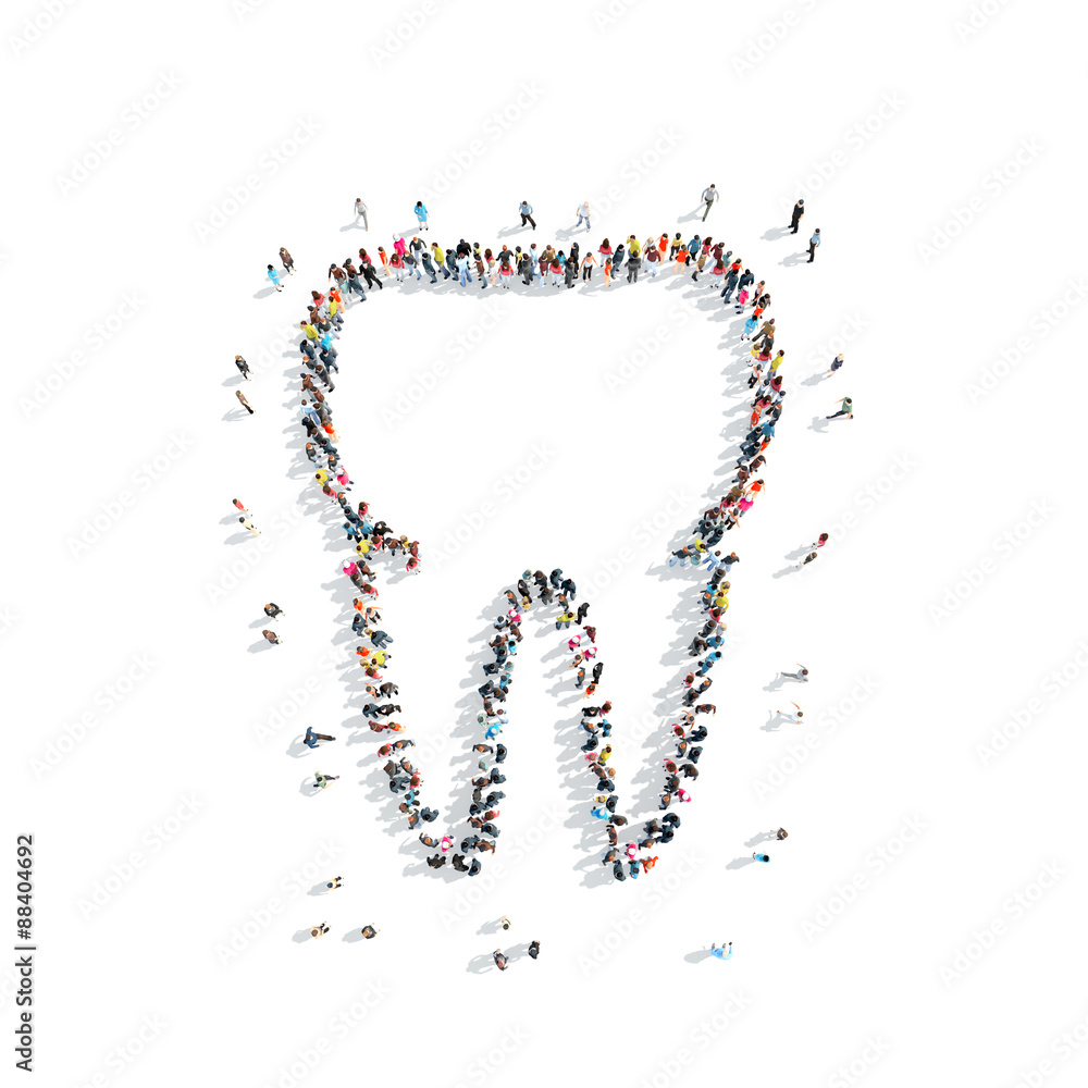 people in theshape of a tooth, dentistry. people in theshape of a tooth, dentistry.