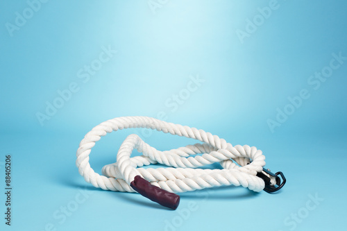 rope on blue background