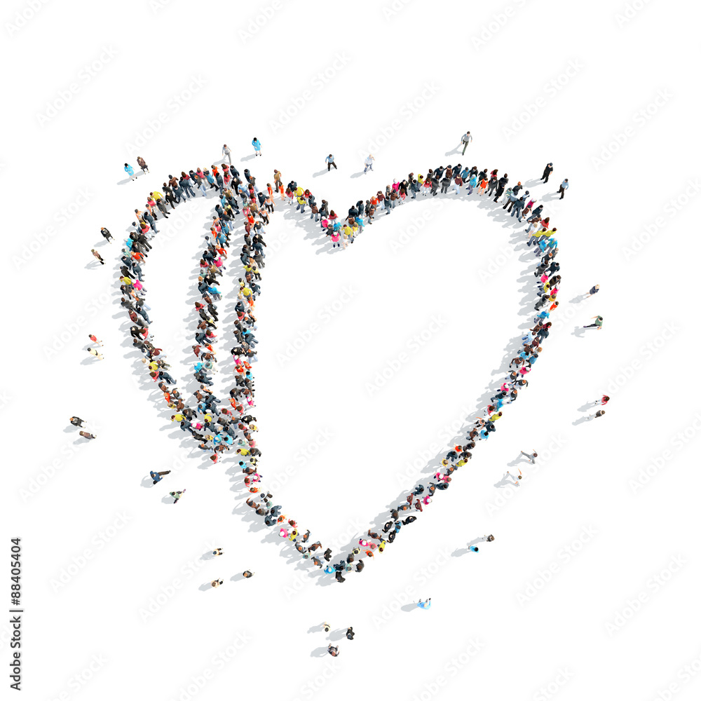 people in the shape of heart . people in the shape of heart .