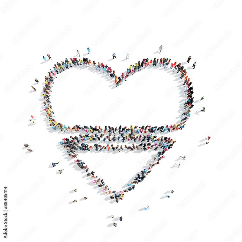 people in the shape of heart . people in the shape of heart .