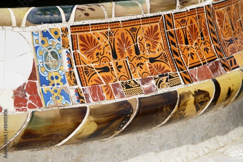 Park Güell, Barcelona, Spanien, Katalonien, Antoni Gaudí, Gaudi, Städtereise, Mosaik
