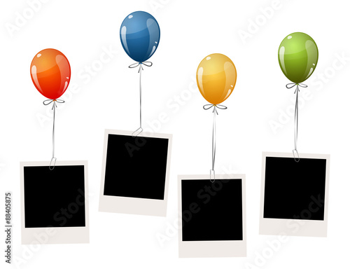 old photos with balloons