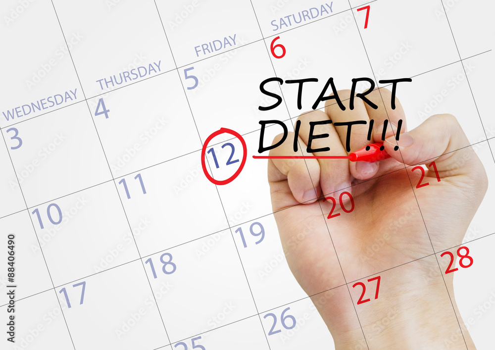 Start diet!!! appointment date on calendar
Start diet!!! appointment date on calendar