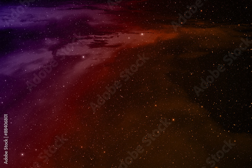Fototapeta Naklejka Na Ścianę i Meble -  Space background with red nebula and stars.