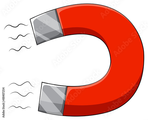 U-shaped magnet with two poles