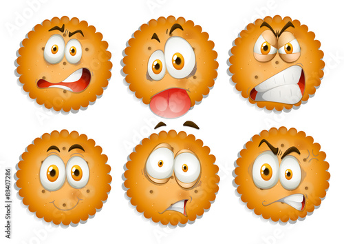 Facial expressions on cookies