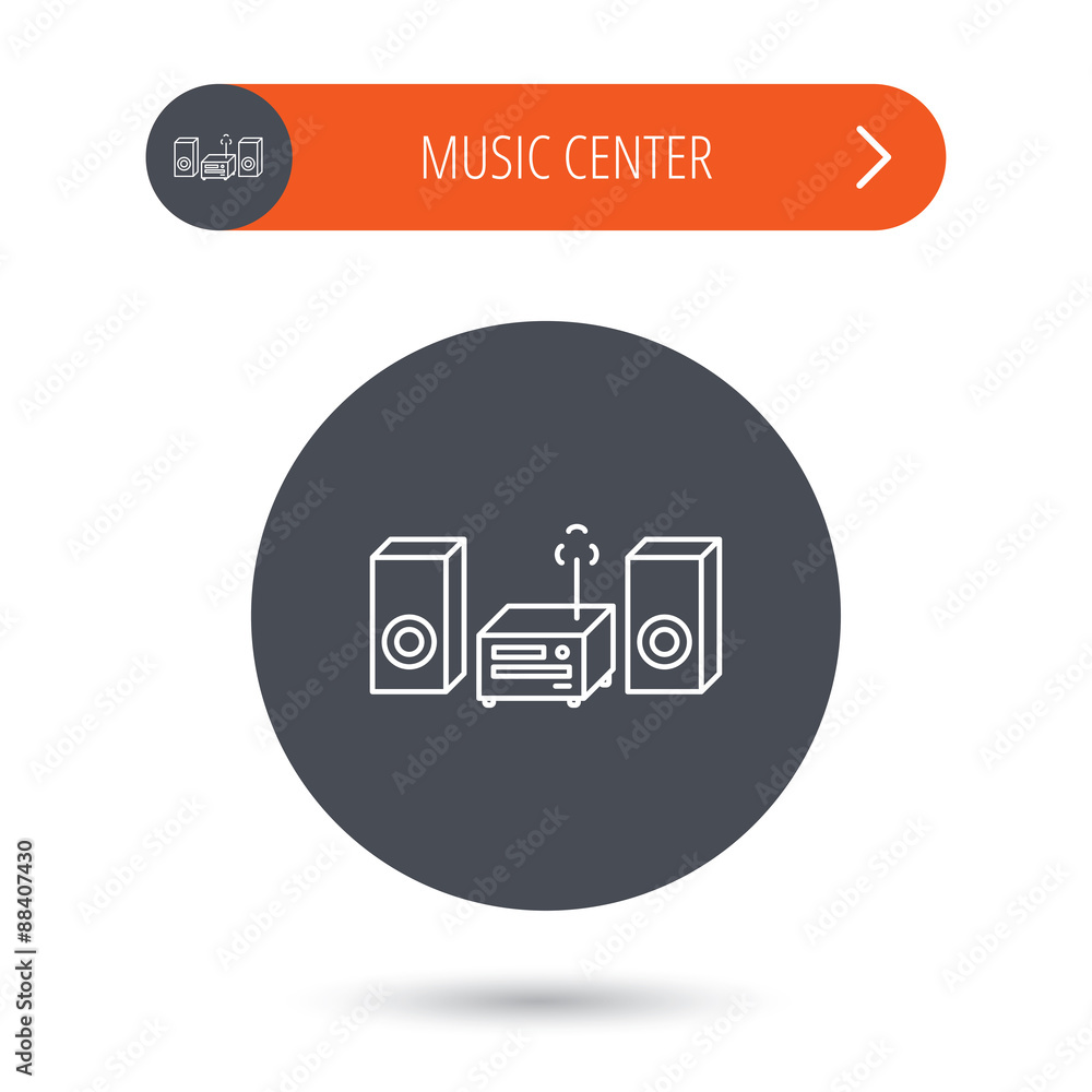 Fototapeta premium Music center icon. Stereo system sign.