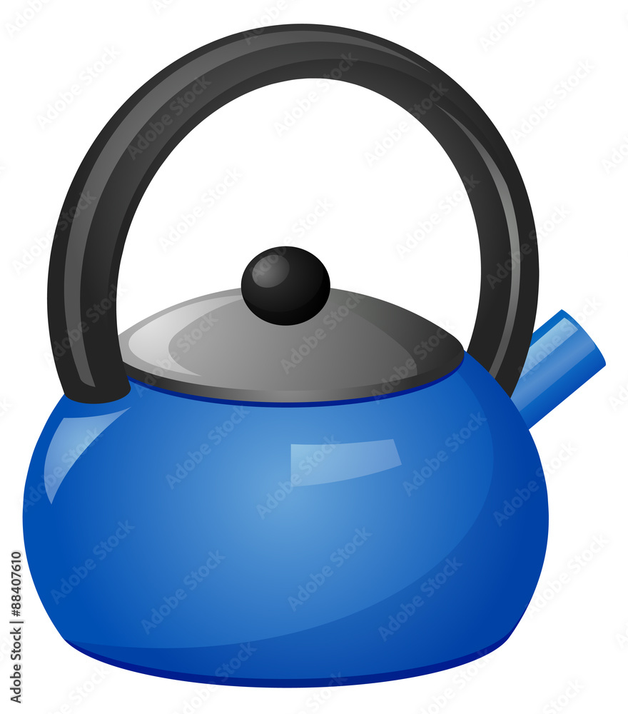 Obraz premium Blue kettle vector image