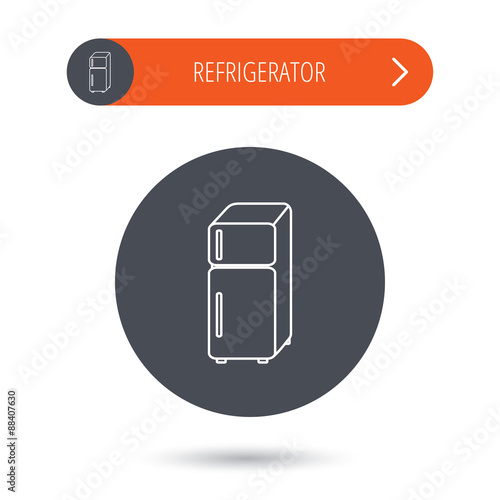 Refrigerator icon. Fridge sign.