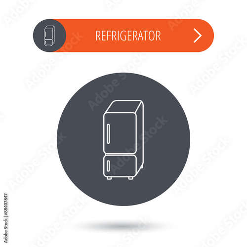 Refrigerator icon. Fridge sign.