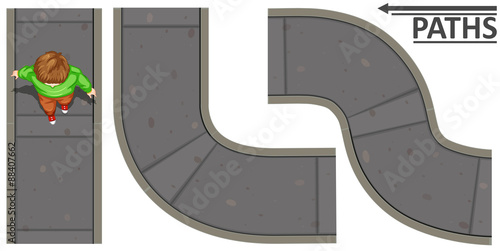 Man walking on cement path