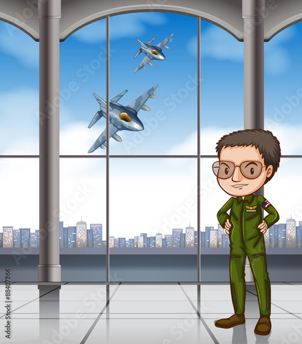 Airforce pilot at base