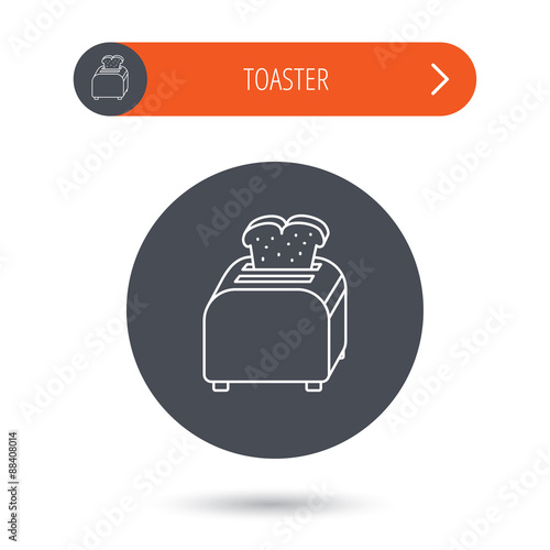 Toaster icon. Sandwich machine sign.