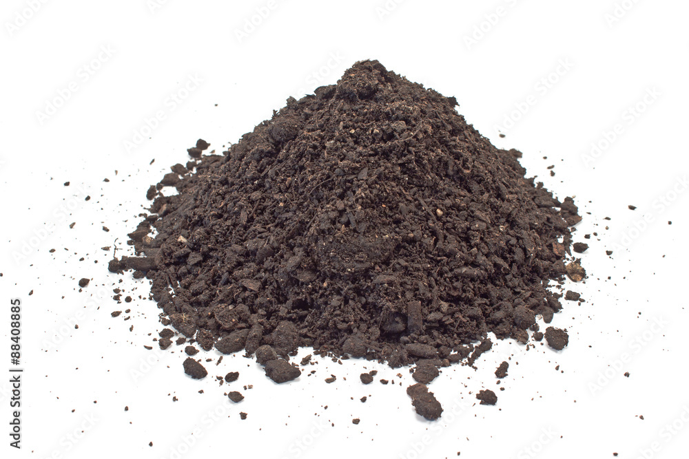 Humus soil pile isolated on white Humus soil pile isolated on white