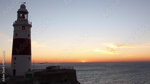 Wallpaper Mural Lighthouse at Sunrise - Europa Point Lighthouse /Trinity Lighthouse at Europa Point, Bay of Gibraltar, Gibraltar. Torontodigital.ca