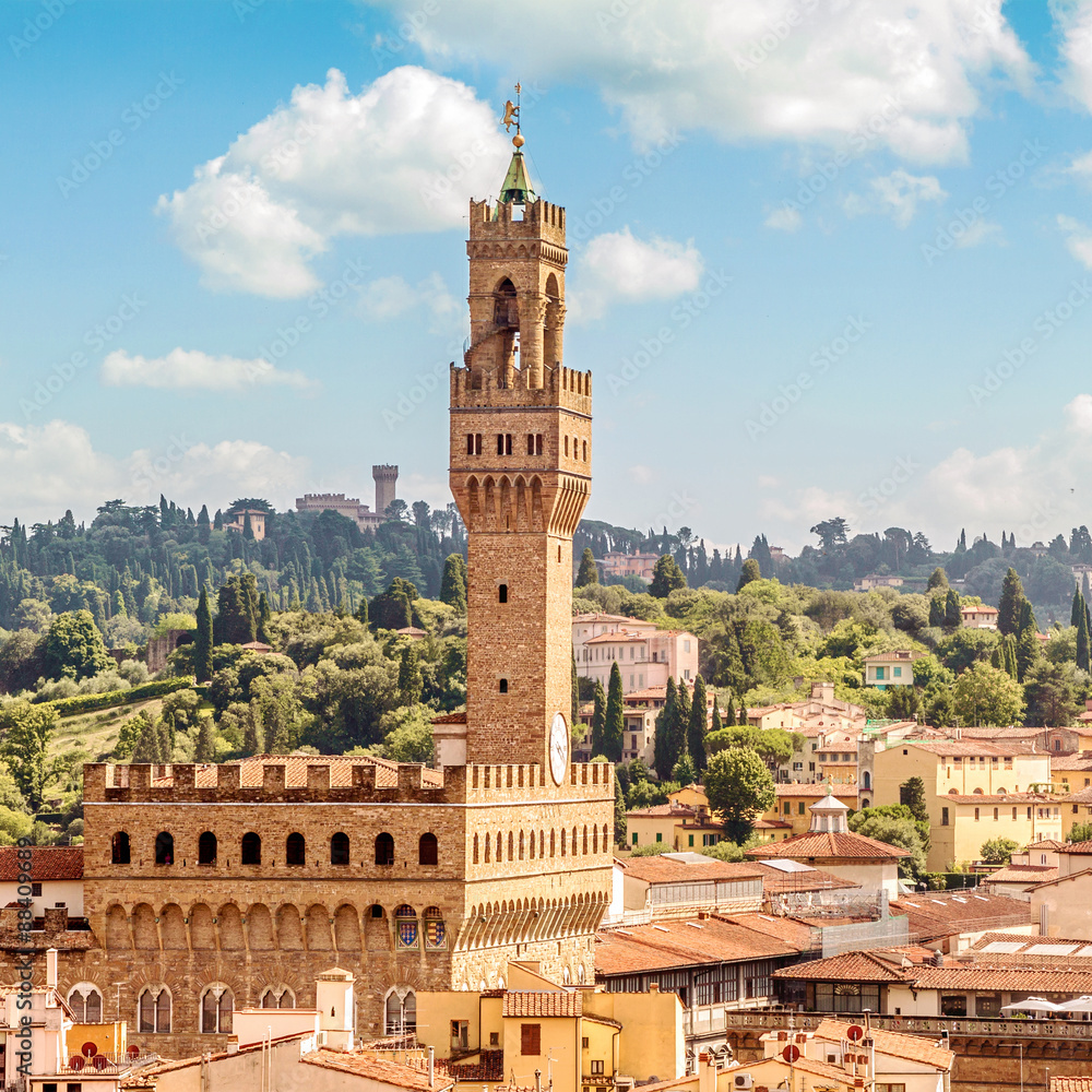 Florence with Palazzo Vecchio (Tuscany, Italy)