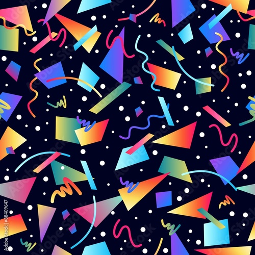 Retro 80s seamless pattern background