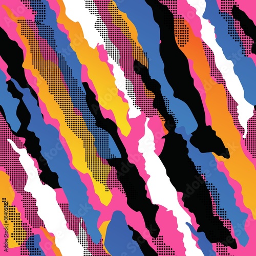 Retro 80s seamless pattern background