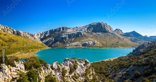 the artificial Cuber lake in the Sierra de Tramuntana photo
