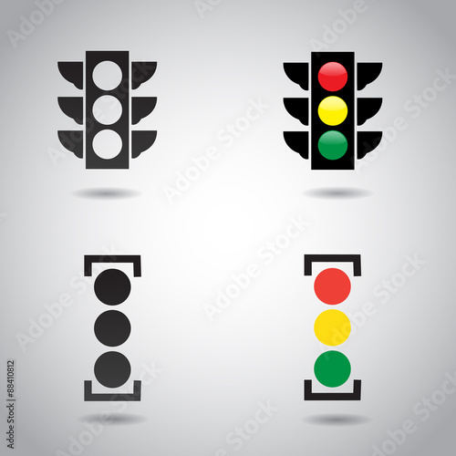 Traffic light - vector icon set.