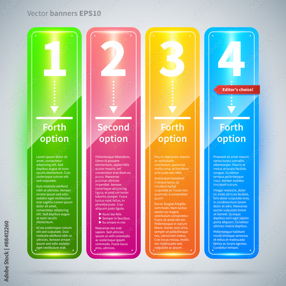 Set of 4 colorful vertical banners. Set of 4 colorful vertical banners.