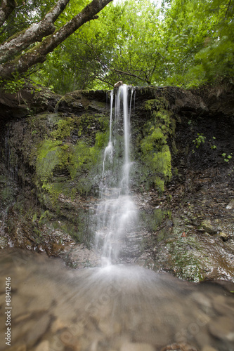 Bieszczady, Poland - circa july 2015: Waterfall in the Old Selo