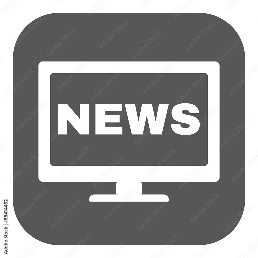 The tv news icon. Television and telly, telecasting, broadcast symbol. Flat The tv news icon. Television and telly, telecasting, broadcast symbol. Flat
