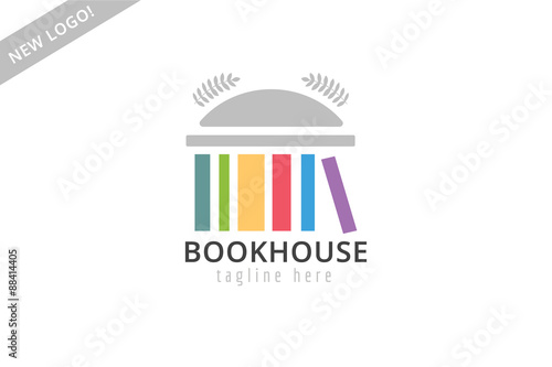 Book building template logo icon. Back to school. Education