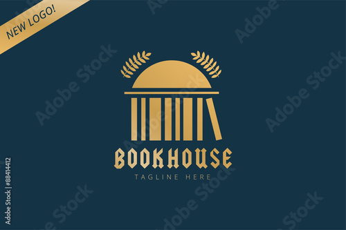 Book house template logo icon. Back to school. Education